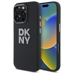 DKNY Liquid Silicone Metal Logo iPhone 16 Pro Case - Black