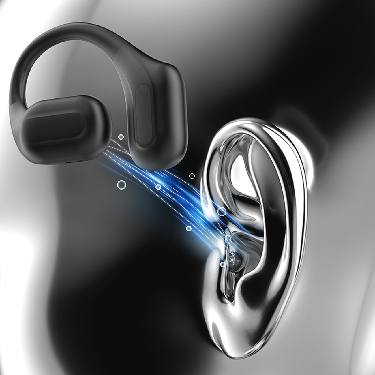 The ear in which the Dudao U17Pro on-ear wireless headset is located