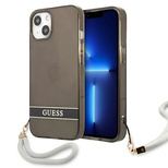 Guess GUHCP13MHTSGSK iPhone 13 6.1&quot; black/black hardcase Translucent Stap