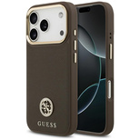 Guess MagSafe-Hülle mit genarbtem Strass-Logo für iPhone 17 Pro – braun