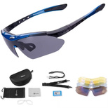 Rockbros 10007 Polarisierte Fahrradbrille - Schwarz und Blau
