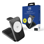 3mk MagRocket 3-in-1 15W Qi2 MPP MagSafe Kabelloses Ladegerät - Schwarz