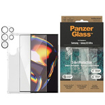 Zestaw PanzerGlass Bundle 3in1 etui przezroczyste + folia + osłona aparatu do Samsung Galaxy S23 Ultra