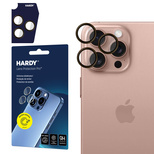 Osłona aparatu 3mk Hardy Lens Protection Pro z brązową ramką do iPhone 16 Pro / 16 Pro Max