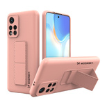 Wozinsky Kickstand Case Silicone Stand Cover for Xiaomi Redmi Note 11S / Note 11 pink