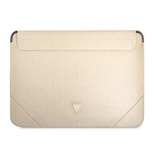 Guess Saffiano Triangle Logo-Hülle für einen 14-Zoll-Laptop – Beige