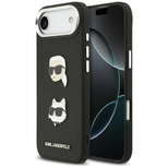 Karl Lagerfeld FW Grained Karl &amp; Choupette Heads Pins &amp; Logo iPhone Air Case - Black