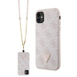 Etui Guess Crossbody 4G Metal Logo na iPhone 11 / Xr - różowe