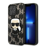 Karl Lagerfeld KLHCP13LPMNIKBK iPhone 13 Pro / 13 6.1" Hardcase schwarz/schwarz Monogram Ikonik Patch