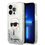 Karl Lagerfeld Glitter Karl&#39;s Head case for iPhone 14 Pro Max - silver