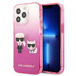 Etui Karl Lagerfeld Gradient Ikonik Karl&Choupette na iPhone 13 Pro / iPhone 13 - różowe