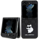 Karl Lagerfeld Saffiano Monogram Choupette Pin Hülle für Samsung Galaxy Z Flip 5 – Schwarz