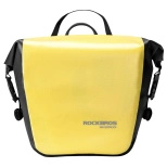 Rockbros AS-003-1Y wasserdichte Fahrradtasche mit Schultergurt, Vorder-/Hinterradbefestigung, 10–14 l – gelb