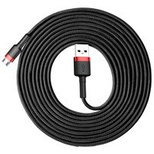 Baseus Cafule Cable wytrzymały nylonowy kabel przewód USB / micro USB 2A 3M czarno-czerwony (CAMKLF-H91)