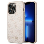 Guess 4G Metal Gold Logo Case für iPhone 14 Pro - Rosa