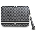 DKNY Sleeve Laptoptasche mit Karomuster und bedruckten Streifen, 14 Zoll, Schwarz