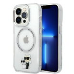 Karl Lagerfeld Iconic Karl&amp;Choupette MagSafe Hülle für iPhone 14 Pro – transparent