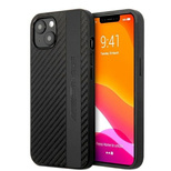 AMG AMHCP13MBLSCA iPhone 13 6.1&quot; schwarz/schwarz Hardcase Carbon Stripe &amp; Embossed