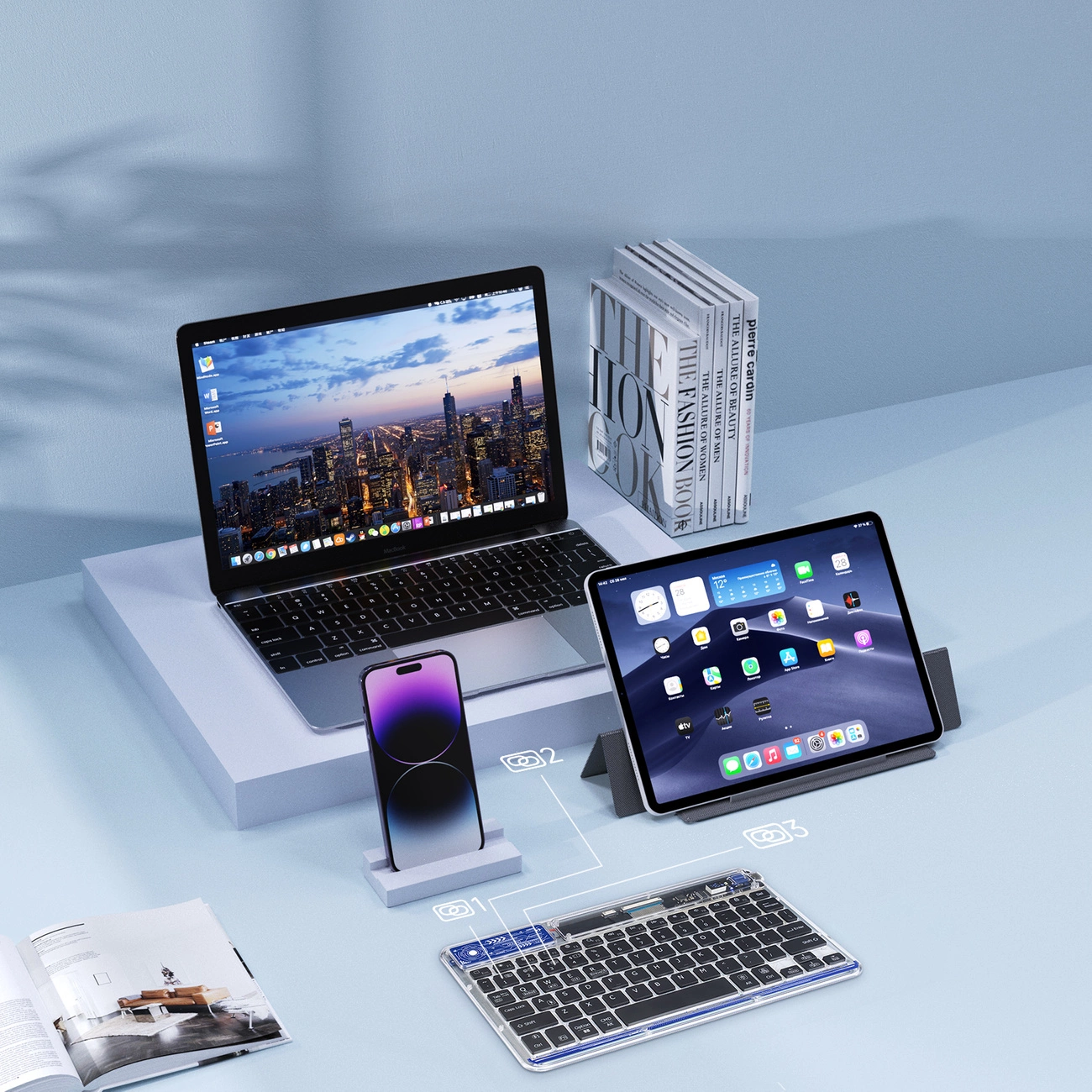 Dux Ducis Keyboard (CK Series) connected to various devices