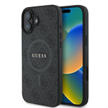 Guess 4G Ring Classic Logo MagSafe case for iPhone 16 Plus - black