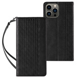 Magnet Strap Case etui iPhone 14 Plus pokrowiec z klapką portfel mini smycz podstawka czarne