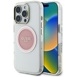 Etui Guess IML Metal Colored Circle Classic Logo MagSafe na iPhone 16 Pro Max - różowe