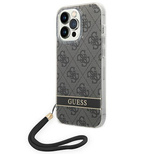 Guess GUOHCP14LH4STK iPhone 14 Pro 6.1 &quot;black / black hardcase 4G Print Strap