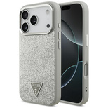 Guess Glitter Triangle Logo MagSafe case for iPhone 17 Pro - silver
