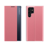 Neue Sleep Case Hülle für Samsung Galaxy S24 FE, Cover mit Klappe und Ständer – Rosa