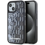Karl Lagerfeld Liquide Glitter Monogram Gradient iPhone 15 Case - Black