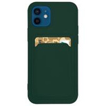 Card Case Silicone Wallet Case with Card Slot Documents for Samsung Galaxy S21 Ultra 5G Dark Green