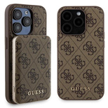 Guess 4G Metal Logo case set for iPhone 15 Pro + 5000mAh MagSafe power bank - brown