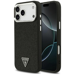 Guess Glitter Triangle Logo MagSafe Case for iPhone 17 Pro Max - Black