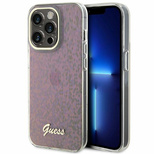 Guess GUHCP15LHDECMP iPhone 15 Pro 6.1&quot; pink/pink hardcase IML Faceted Mirror Disco Iridescent