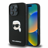 Karl Lagerfeld Silikon Karl Head Print MagSafe iPhone 16 Pro Hülle - Schwarz