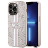 Guess 4G Printed Stripes MagSafe-Hülle für iPhone 15 Pro Max – Rosa