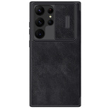 Nillkin Qin Leather Pro Case für Samsung Galaxy S23 Ultra Cover mit Flip Camera Cover Schwarz