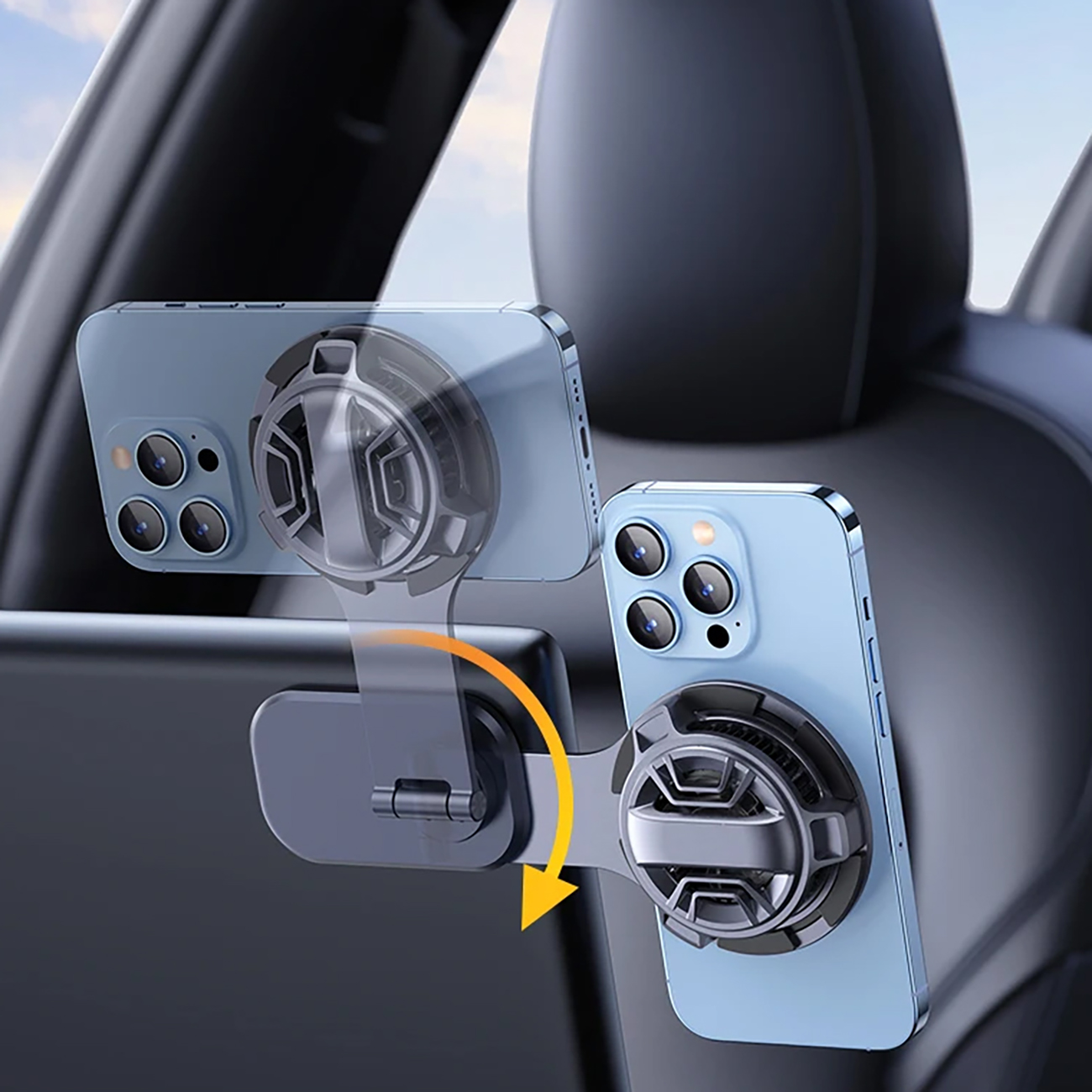 Presentation of the range of motion of the Ugreen CD380 magnetic holder for Tesla