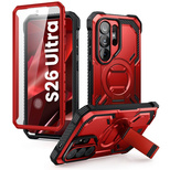 Supcase ArmorBox Mag MagSafe Hülle für Samsung Galaxy S26 Ultra – Rot und Schwarz