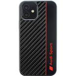 Audi Carbon Fiber Stripe iPhone 12/12 Pro 6.1&quot; black/black hardcase AUS-TPUPCIP12P-R8/D1-BK