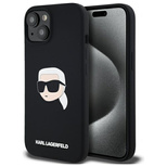 Karl Lagerfeld KLHMP15SSKHPPLK iPhone 15 6.1&quot; black/black hardcase Silicone Karl Head Print MagSafe