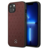 Etui Mercedes Leather Stars Pattern na iPhone 13 - czerwone