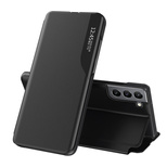 Eco Leather View Case an elegant case with a flip cover and stand function for Samsung Galaxy S22 black