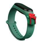 Strap Xmas für Xiaomi Mi Band 3 / 4 Weihnachts-Silikonarmband mit Geschenk - Dunkelgrün
