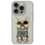Nimmy Glasses Cool Dog Case für iPhone 15 Pro Max - Grau
