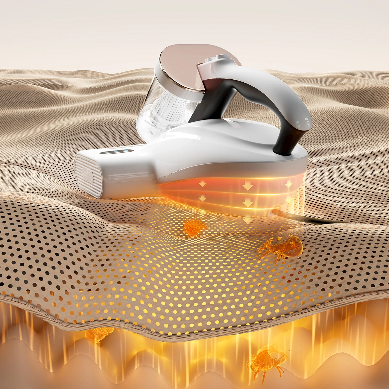 Visually presented beating function - strong blows on the mattress remove dirt and mites from the inside of the mattress