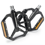 Rockbros C700 Reflektierende Aluminium-Plattform-Fahrradpedale – Schwarz