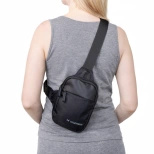 Mini saszetka na ramię Wozinsky WMS-W1 wodoodporna dwukomorowa na telefon unisex - czarna