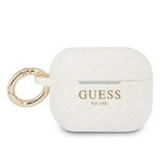 Guess GUAPSGGEH AirPods Pro Cover weiß/weißer Silikon-Glitter