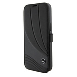 Mercedes Leather Wave Pattern case for iPhone 15 - black